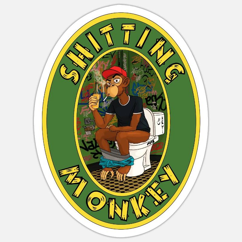Scheiße Affe Sticker Größe S (10 x 10 cm)
