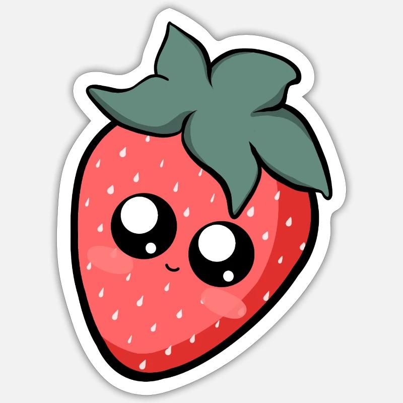 Fruchtige Erdbeere - Sticker Größe S (10 x 10 cm) - Mattweiß