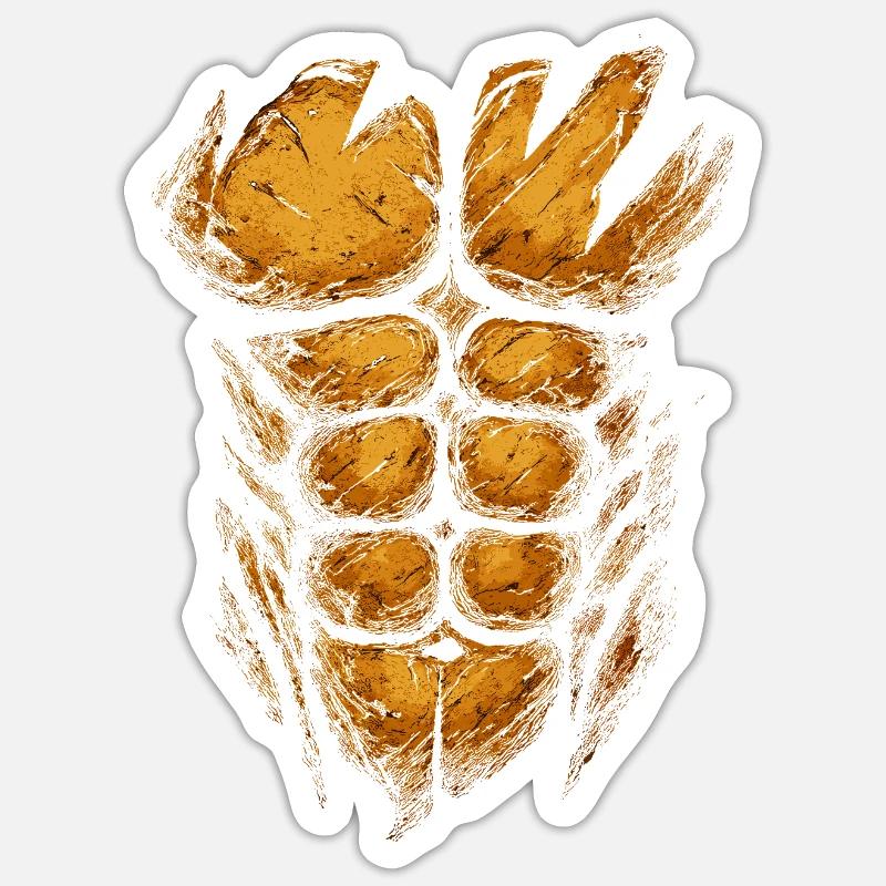 Fire Orange Muscle Structure - Sticker size S (10 x 10 cm) - white matte