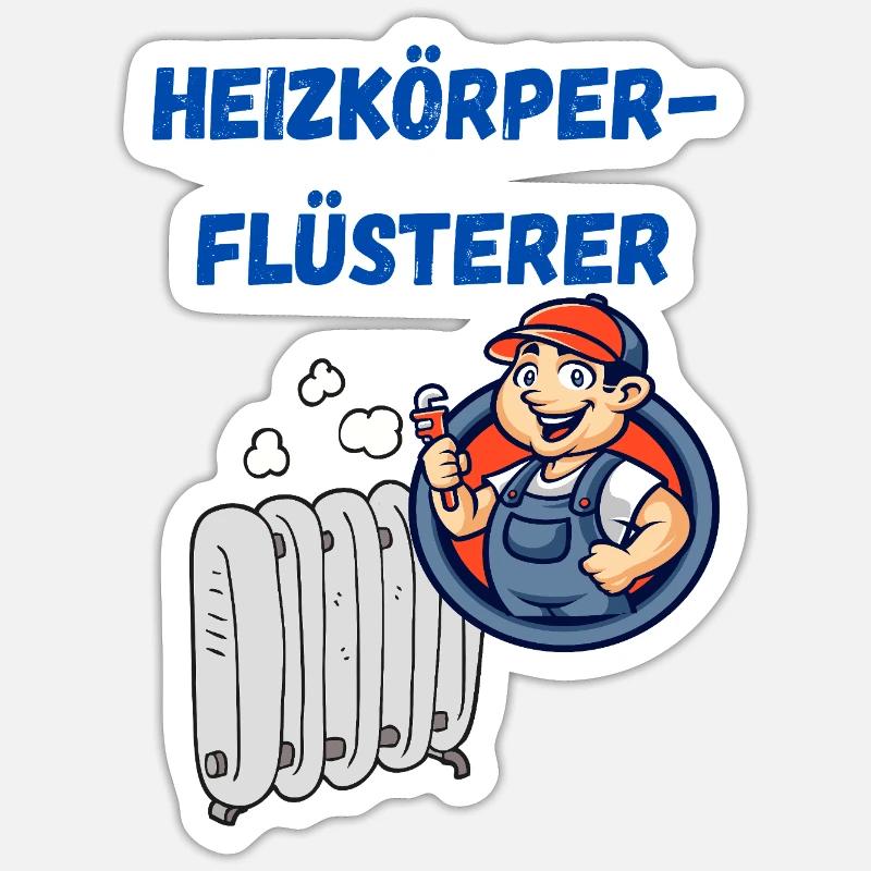 Heizkörperflüsterer - Sticker Größe S (10 x 10 cm) - Mattweiß