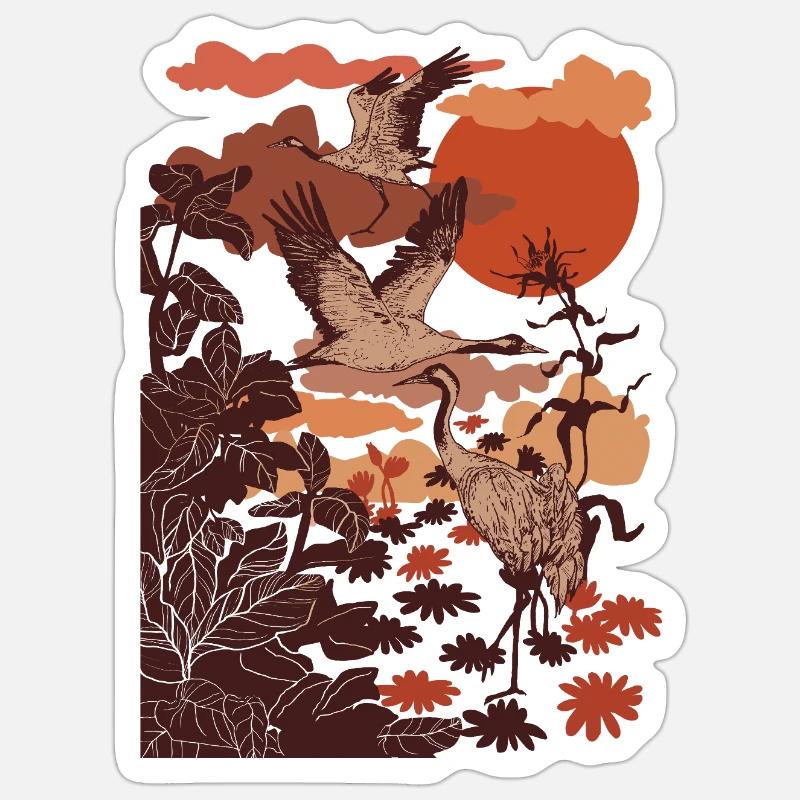 CRANES Sticker size S (10 x 10 cm)