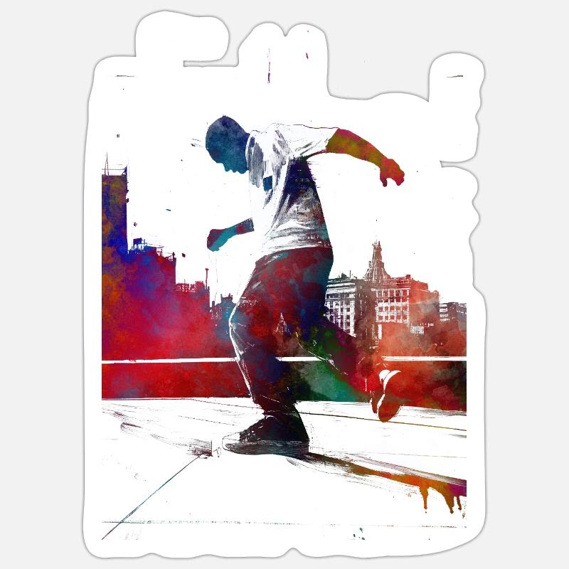 Sport breakdancer - Sticker size S (10 x 10 cm) - white matte