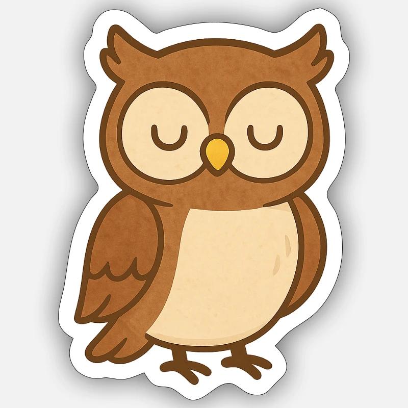 Owl - Sticker size S (10 x 10 cm) - white matte
