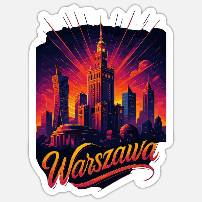 Varsovie Warszawa Capitale Pologne Cadeau - Sticker taille S (10 x 10 cm) - blanc mat