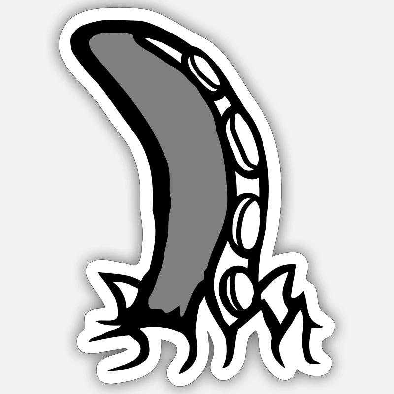 Tentacule Octopus Monster Chemise déchirée Alien Sticker taille S (10 x 10 cm)