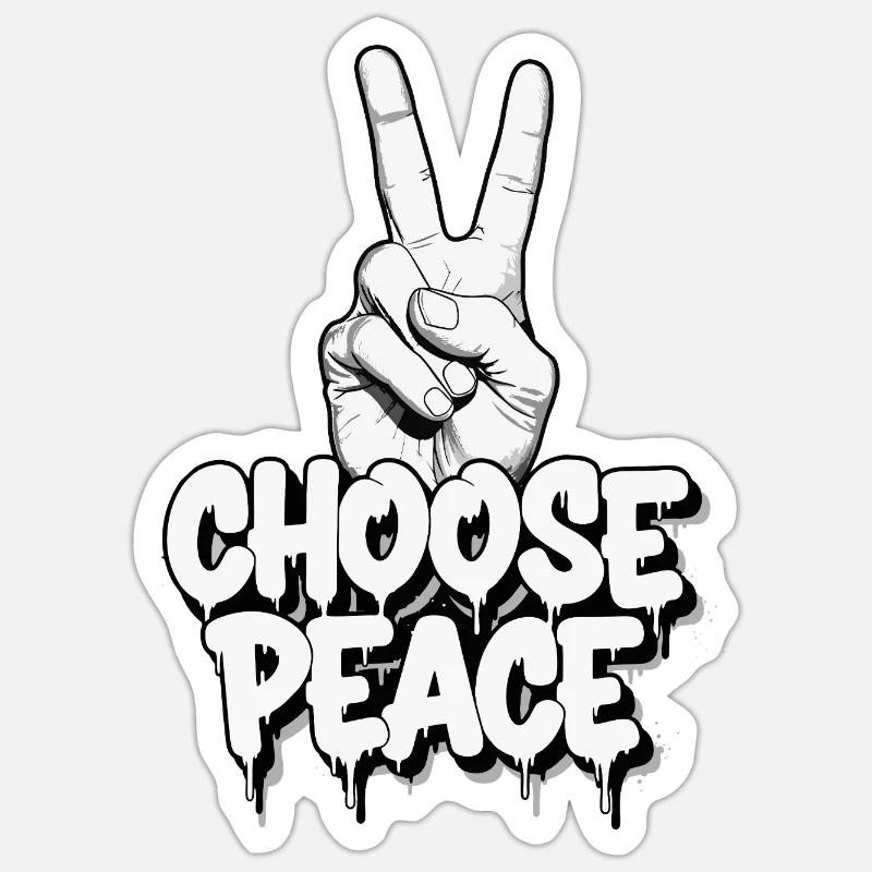 Wählen Sie Peace Graffiti Sticker Größe S (10 x 10 cm)