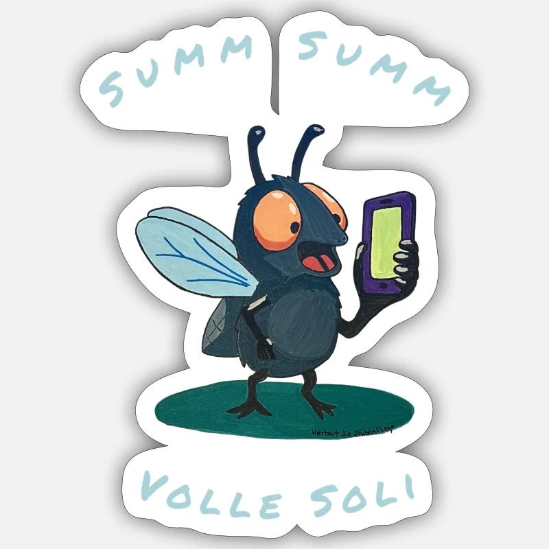 Herbert Volle Soli - Sticker taille S (10 x 10 cm) - blanc mat