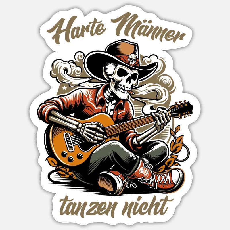 Harte Männer, tanzen nicht - Sticker Größe S (10 x 10 cm) - Mattweiß