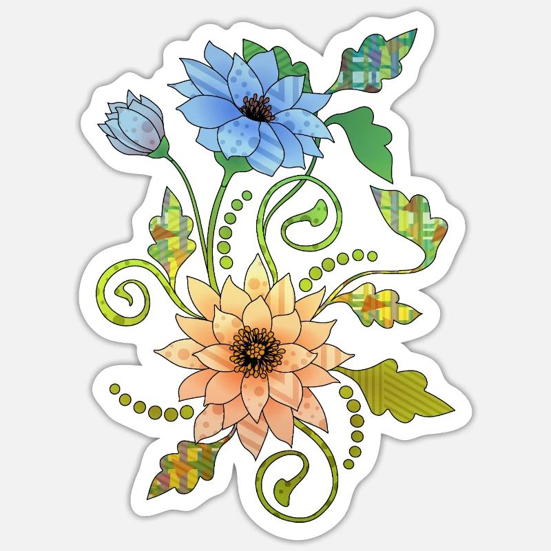 Blumen - Sticker Größe S (10 x 10 cm) - Mattweiß