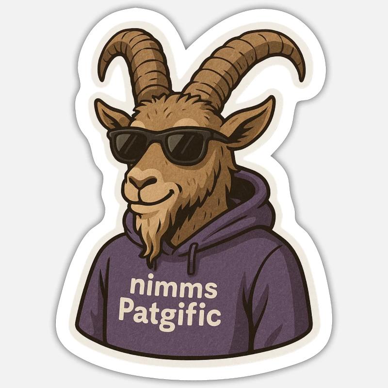 Steinbock nimms patgific - Sticker Größe S (10 x 10 cm) - Mattweiß