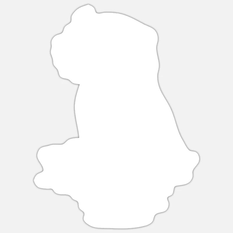 Loutre Minimal - Sticker taille S (10 x 10 cm) - blanc mat