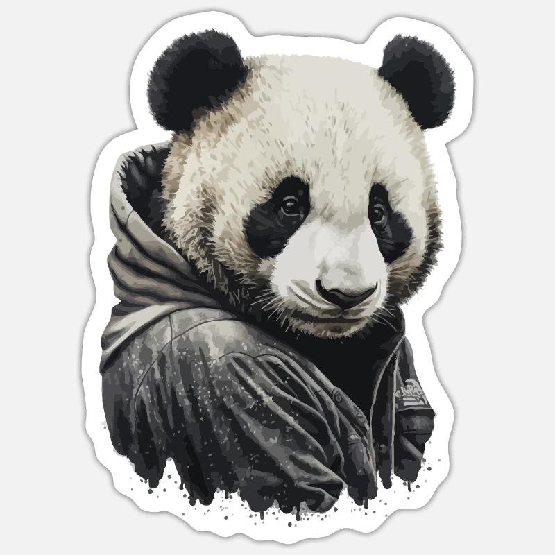 Sweat à capuche Panda Sticker taille S (10 x 10 cm)