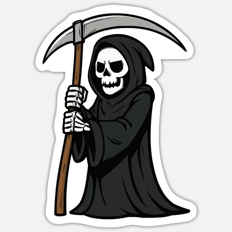 Grim Reaper Comic Sticker size S (10 x 10 cm)