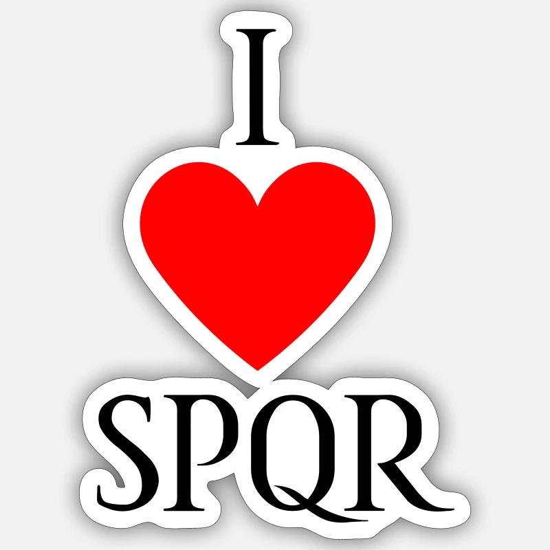 J’AIME SPQR Vector Dark - Sticker taille S (10 x 10 cm) - blanc mat
