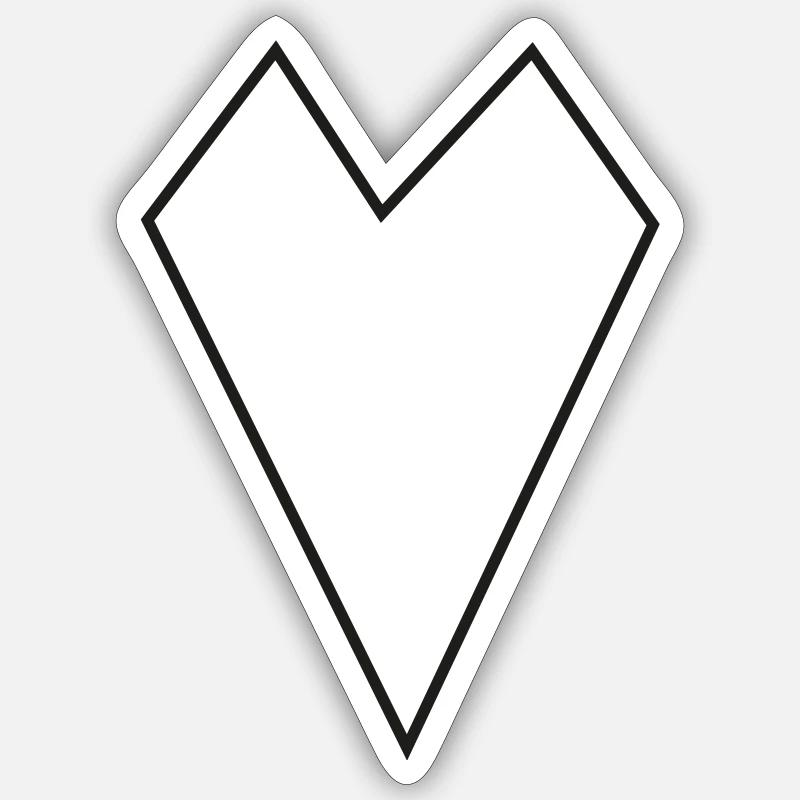 simple, reduced heart - Sticker size S (10 x 10 cm) - white matte