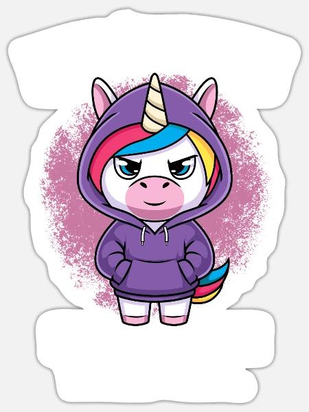 Heute Möchte Ich Was Mit Menschen Machen Einhorn - Sticker Größe S (10 x 10 cm) - Mattweiß