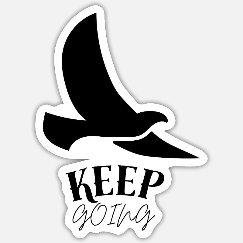 Keep_going - Sticker Größe S (10 x 10 cm) - Mattweiß