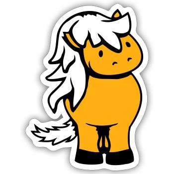 Pferd Süß Pony Fohlen Pferdemädchen Niedlich Comic - Sticker Größe S (10 x 10 cm) - Mattweiß - Vorne