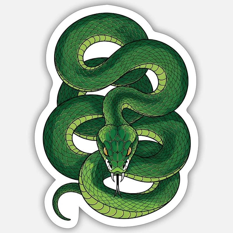 Serpent - Sticker taille S (10 x 10 cm) - blanc mat