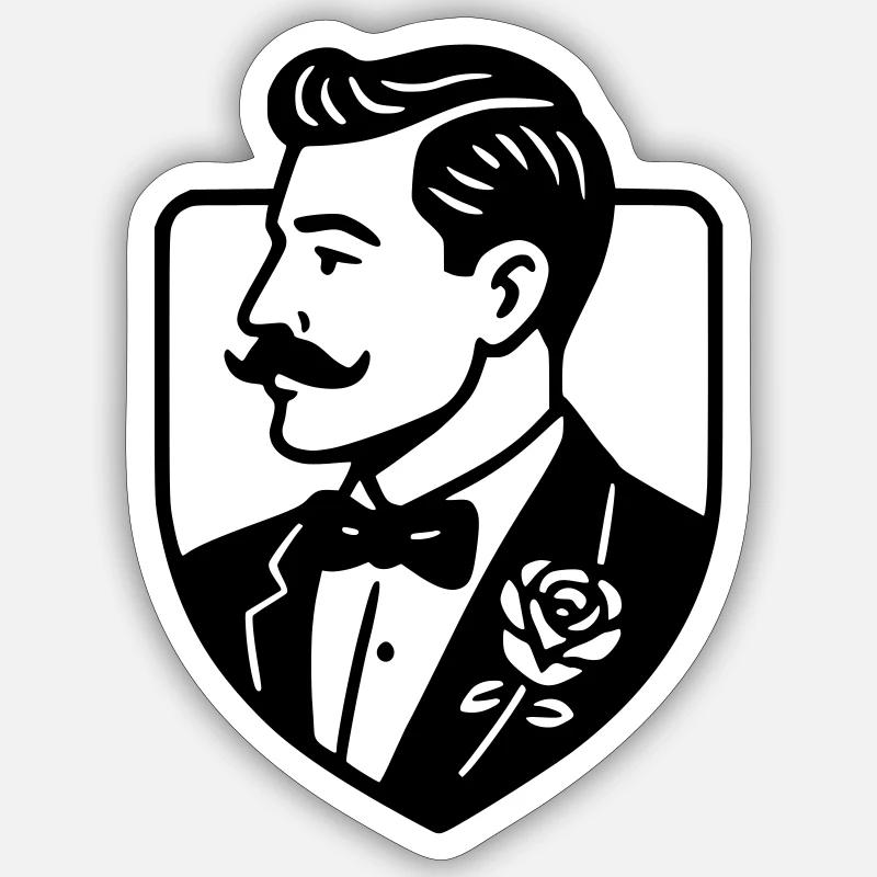 Der Bräutigam - Sticker Größe S (10 x 10 cm) - Mattweiß