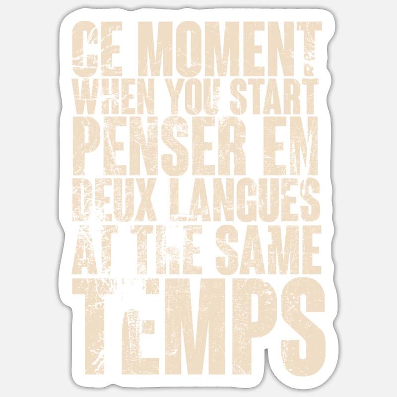 Inspiration through bilingual thinking - Sticker size S (10 x 10 cm) - white matte
