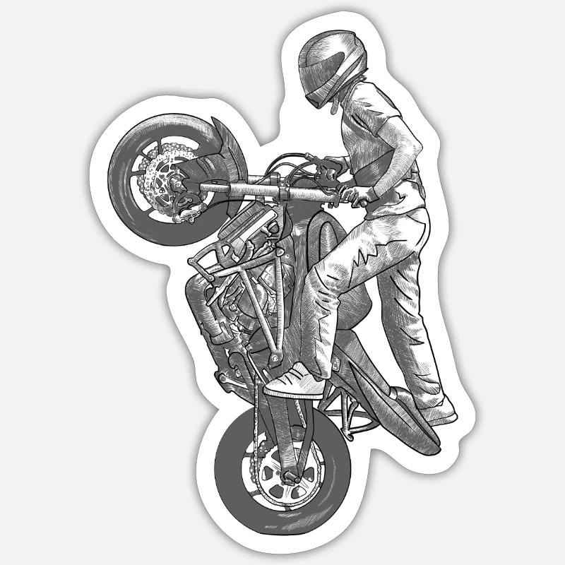 Stuntriding - Sticker Größe S (10 x 10 cm) - Mattweiß