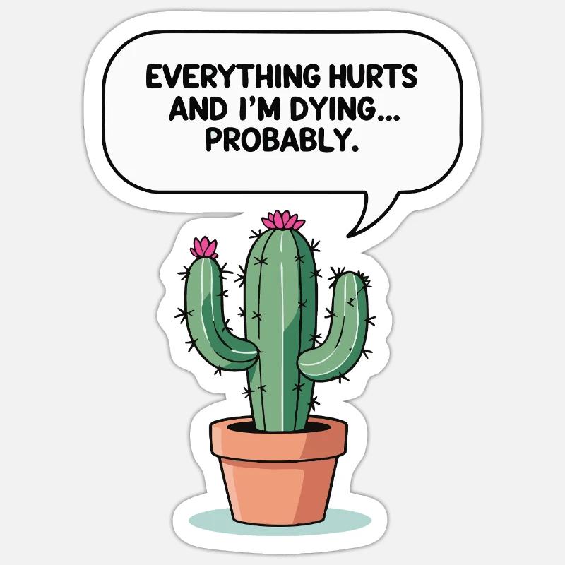 Sarcastic Cactus Sticker size S (10 x 10 cm)