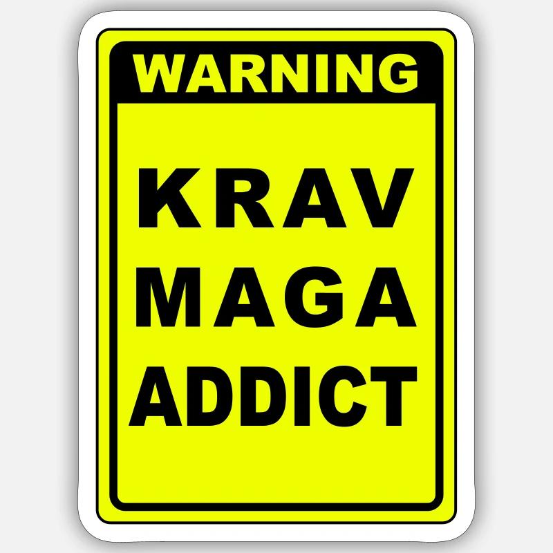 Warning Krav Maga Addict - Sticker size S (10 x 10 cm) - white matte
