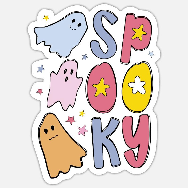 Spooky Halloween Ghost - Sticker size S (10 x 10 cm) - white matte