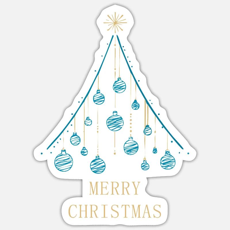 Joyeux Noël - Conception d’arbre de Noël. Sticker taille S (10 x 10 cm)