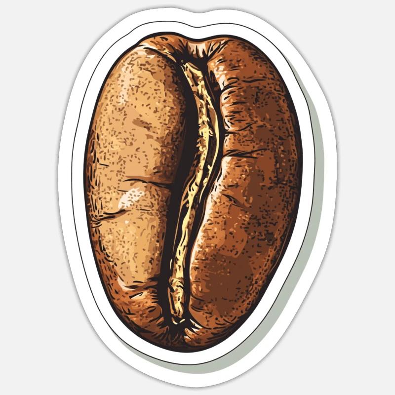 Café - Sticker taille S (10 x 10 cm) - blanc mat