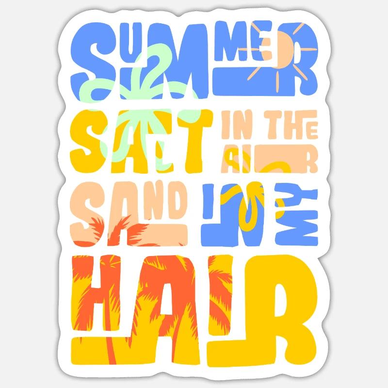 Conception de sable et de mer en été Sticker taille S (10 x 10 cm)