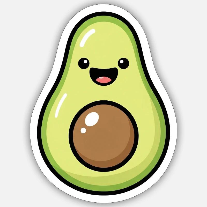 Cute Avocado Illustration - Sticker size S (10 x 10 cm) - white matte