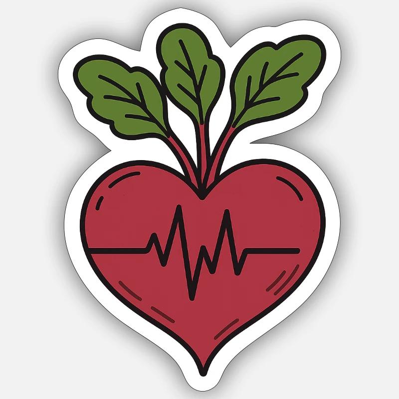 Beetroot Beats with a Healthy Heart Sticker size S (10 x 10 cm)