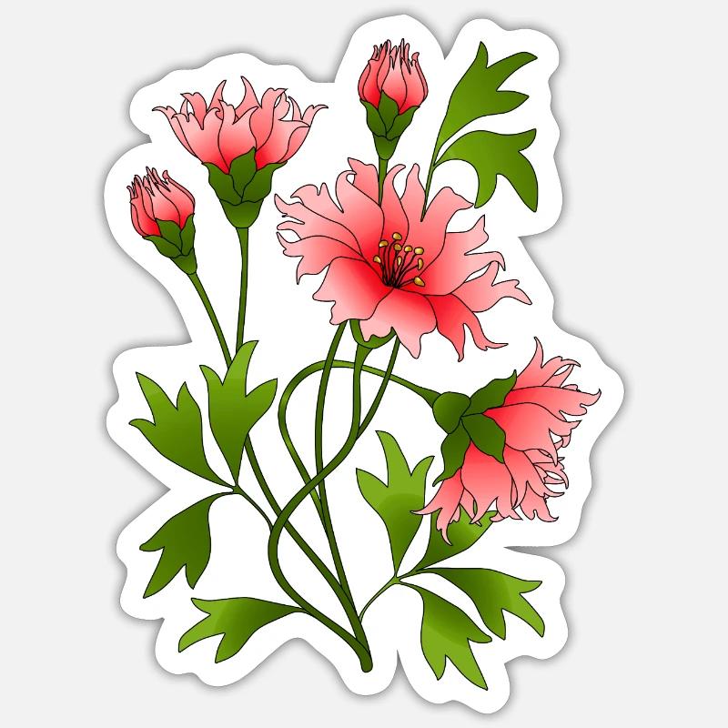 Fleur - Sticker taille S (10 x 10 cm) - blanc mat