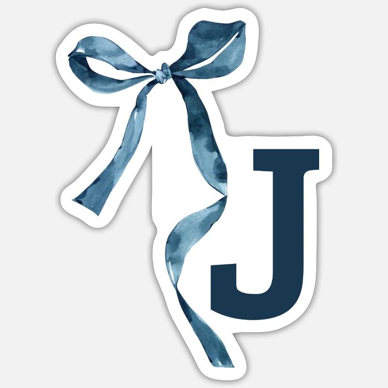 Monogram j Geschenkidee - Sticker Größe S (10 x 10 cm) - Mattweiß