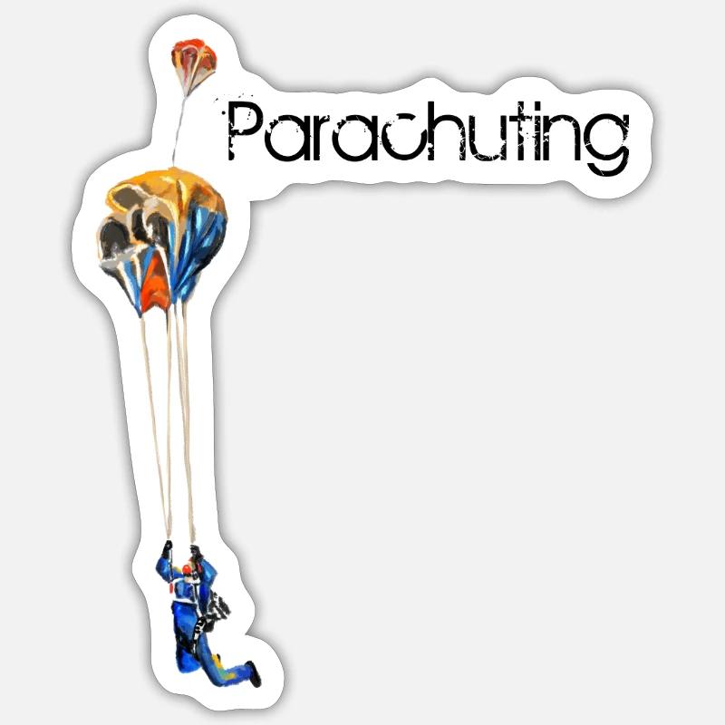 Parachuting - Sticker Größe S (10 x 10 cm) - Mattweiß
