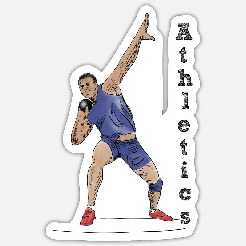 Kugelstoß - Sticker Größe S (10 x 10 cm) - Mattweiß