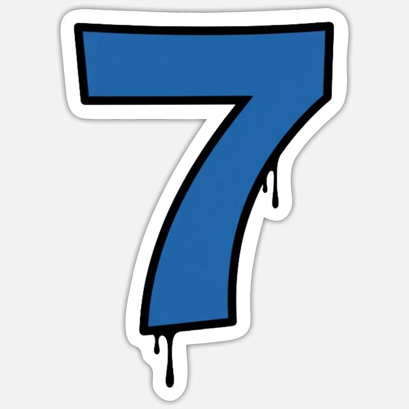 Graffiti Seven Blue Drops - Sticker size S (10 x 10 cm) - white matte