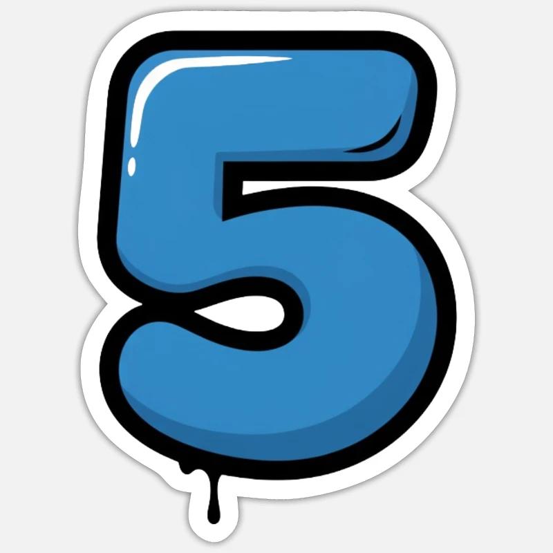 Blue Drop-5 Balloon - Sticker size S (10 x 10 cm) - white matte
