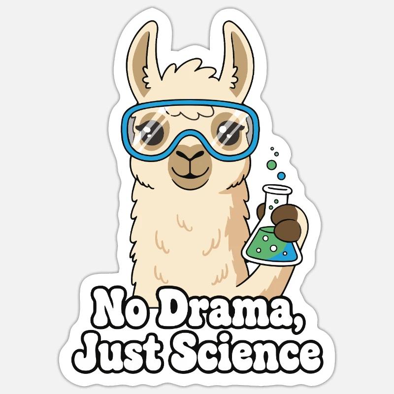Pas de drame, juste un lama de science Sticker taille S (10 x 10 cm)