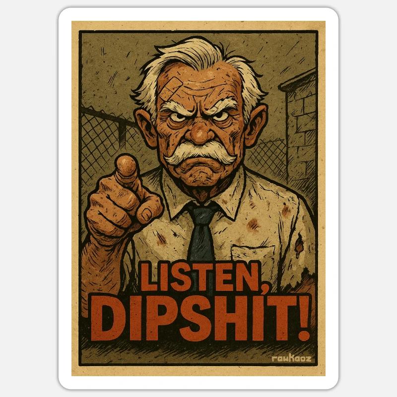 Listes, merde ! Papy cool Sticker taille S (10 x 10 cm)