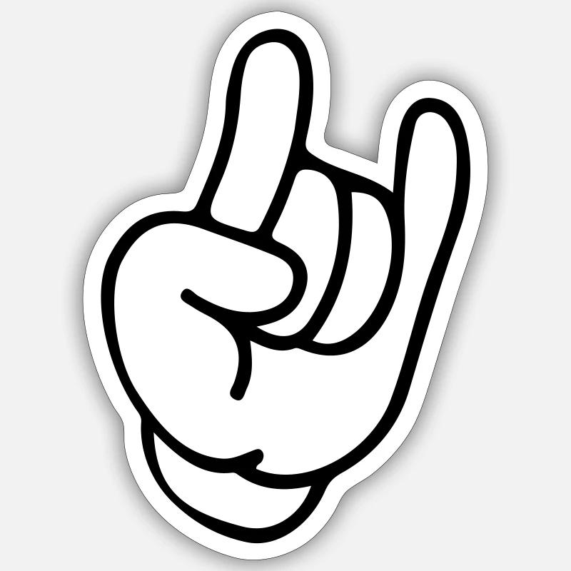 Hand Rock Icon - Sticker size S (10 x 10 cm) - white matte