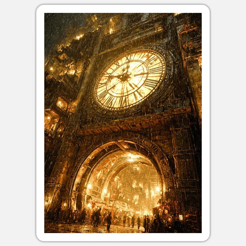 Vergoldeter Clockgate-Bogen - Sticker Größe S (10 x 10 cm) - Mattweiß