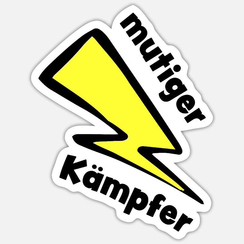 Kämpfer - Mutmacher - Glücksbringer - Sticker Größe S (10 x 10 cm) - Mattweiß