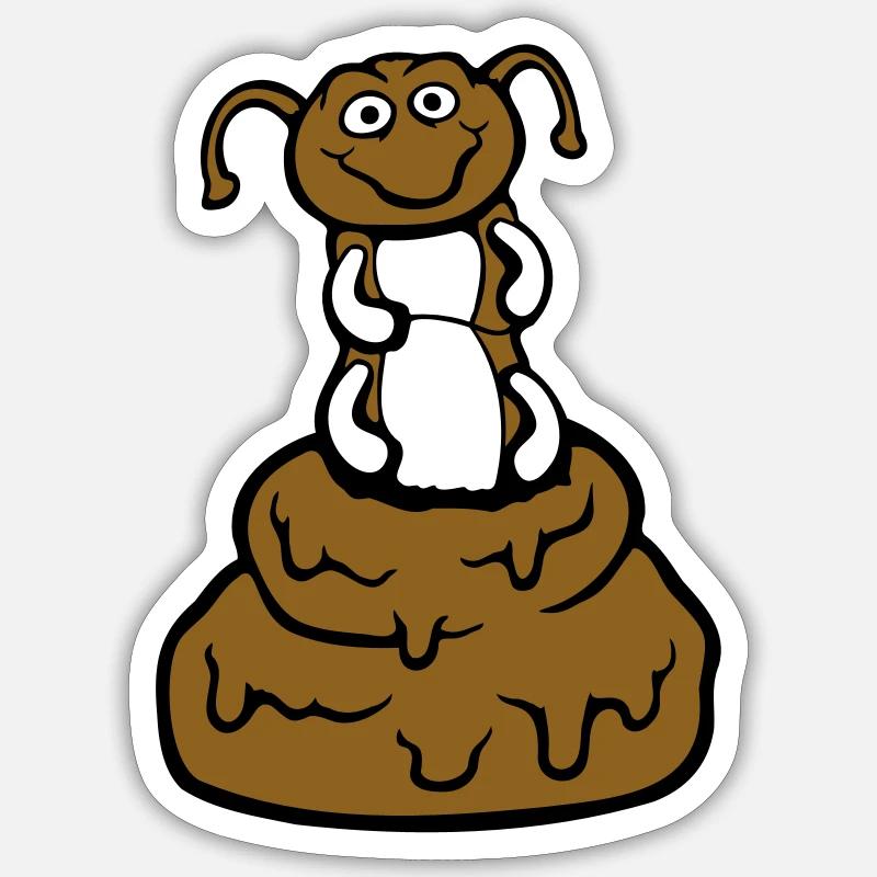 Divertente bruco merda cacca mucchio mucchio disgusto cacca Sticker formato S (10 x 10 cm)