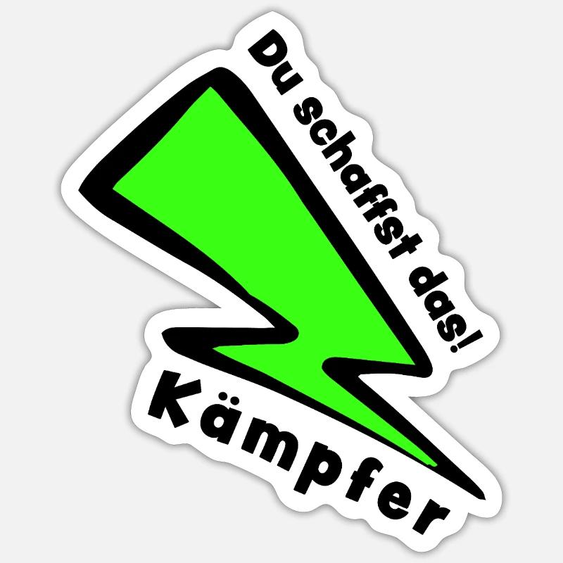 Glücksbringer: Kämpfer - Du schaffst das! - Sticker Größe S (10 x 10 cm) - Mattweiß