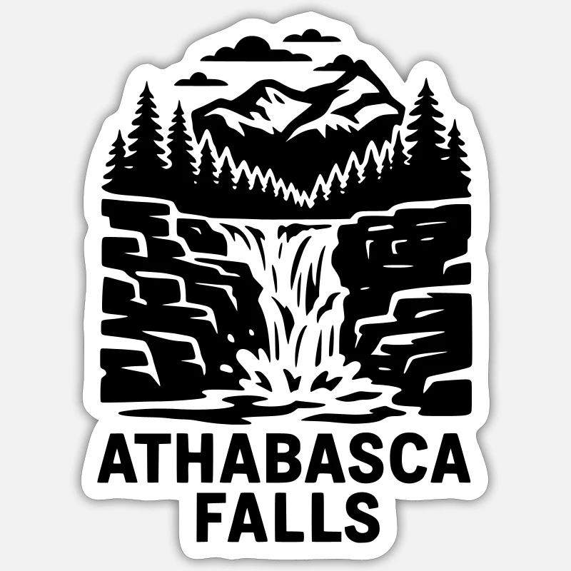 Athabasca Falls - Sticker size S (10 x 10 cm) - white matte