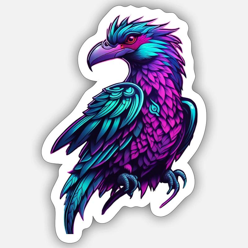 Vol de couleur Neon Phoenix Sticker taille S (10 x 10 cm)