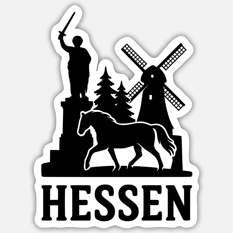 Hesse Silhouette - Sticker taille S (10 x 10 cm) - blanc mat